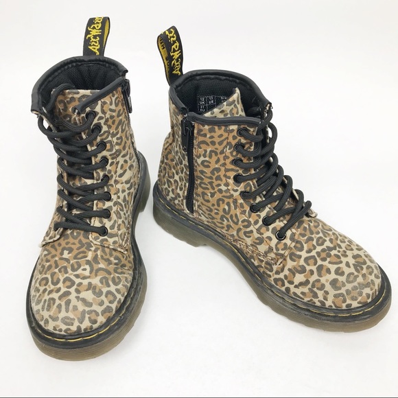 leopard doc martens boots